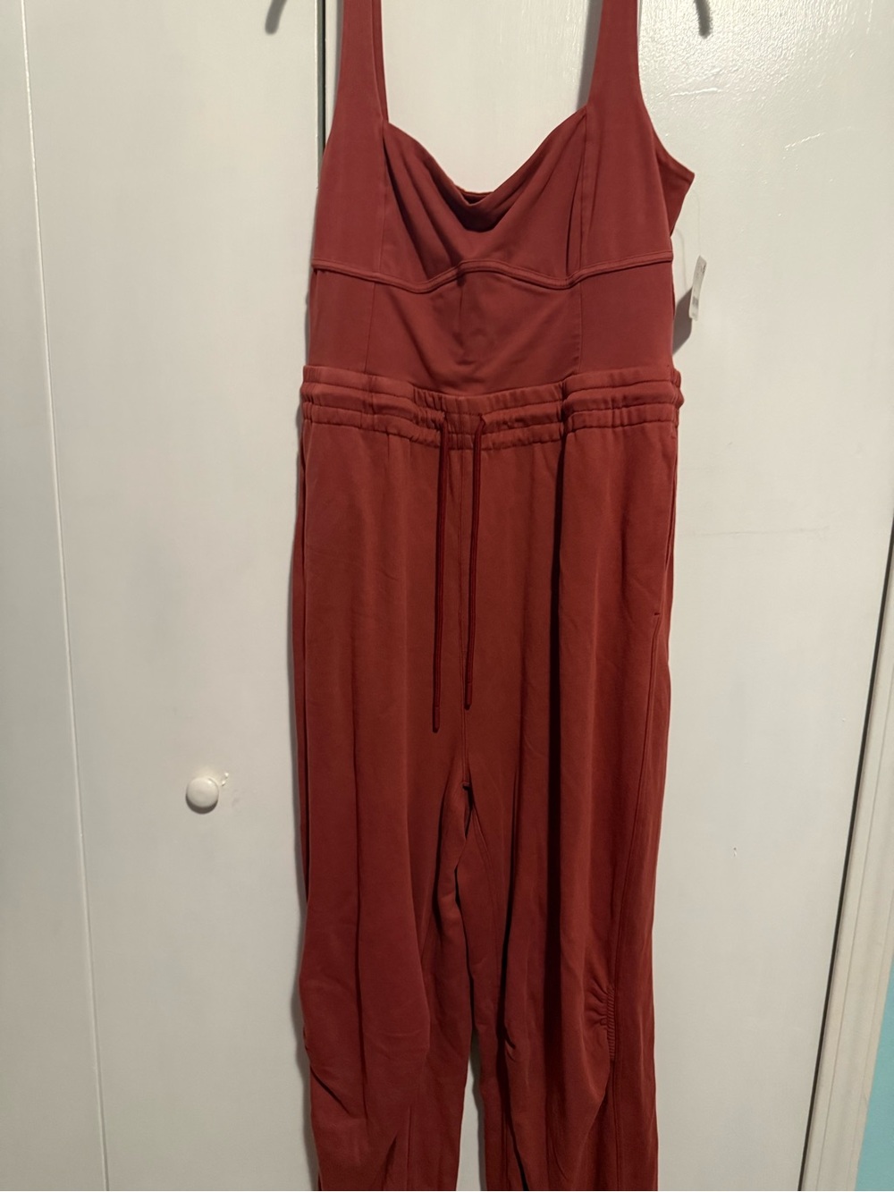 Free People inbound Rust Red Cowl-Neck Jumpsuit